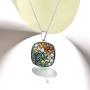 Santuzza Cushion Pendant 925 Sterling Silver Green Spinel White Nano Cubic Zirconia Fine Necklace Jewelry for Women