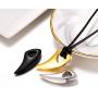 Stainless Steel Pendant Necklace for Men Women, Cool Punk Shark Teeth Necklace, Cross Necklace, Star of David Necklace, Black Leather Cord, Come Gift Box