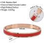 Jagucho Jewelry Stainless Steel Bangle Bracelets for Women and Men Buckle Cuff Bangle with Leather Couples Friendship Bracelets