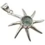 SilverStarJewel Solid Sterling Silver Natural Round Cab Apatite Sun Necklace Pendant 1.3'' SilverStarJewel Solid Sterling Silver Natural Round Cab Apatite Sun Necklace Pendant 1.3''