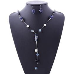 Bocar Chunky Metal Alloy Big Drop Pendant Statement Choker Collar Necklace
