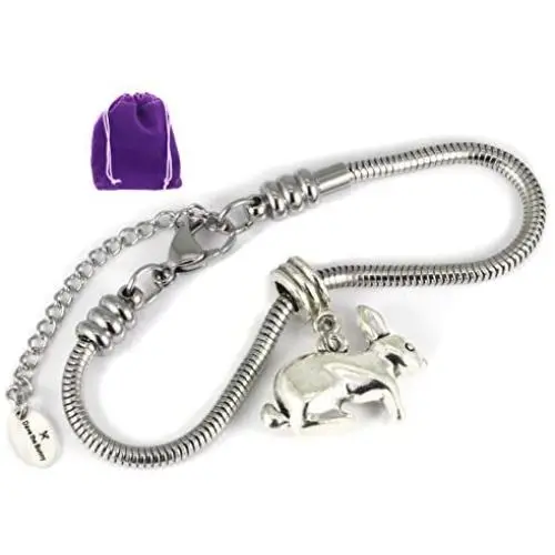 Rabbit Bracelet for Women | A Rabbit Gift with a Bunny Rabbit Charm on a Hypoallergenic Stainless Steel Snake Chain Bracelet Great Rabbit Gifts for Women or Men or Rabbit Jewelry as the Rabbit Gift Rabbit Bracelet for Women | A Rabbit Gift with a Bunny Rabbit Charm on a Hypoallergenic Stainless Steel Snake Chain Bracelet Great Rabbit Gifts for Women or Men or Rabbit Jewelry as the Rabbit Gift