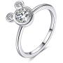 Womens Mickey Shape Rings Sterling Silver Plated Cubic Zirconia Mouse Ring For Women Girl Party Jewelry (8)