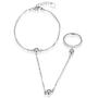 IVYRISE Elegant Sparkle 925 Sterling Silver Slave Chain Link Finger Ring Bracelets Fine Jewelry Birthday Gifts for Women Girls Bracelet