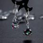 18K White Gold Plated Mystic Fire Topaz Leverback Earrings Hypoallergenic Jewelry For Women Girls