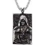 Demon Skull Necklace for Men, Skull Cross Pendant Necklace with 23.6” Chain, Masked Goddess Skull Cameo Necklace, Gothic Cross Skull Tag Necklace, Punk Skull Jewelry Gift for Men Boys Demon Skull Necklace for Men, Skull Cross Pendant Necklace with 23.6” Chain, Masked Goddess Skull Cameo Necklace, Gothic Cross Skull Tag Necklace, Punk Skull Jewelry Gift for Men Boys