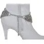 TFJ Women Western Fashion Jewelry Boot Bracelet Silver Metal Chain Links Shoe Anklet Wave Strands