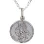 Sterling Silver St Christopher Pendant with 18'' Silver Chain and Gift Box