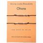 QianCraftKits Morse Code Bracelet Stainless Steel Beads Secret Message Ohana Gifts Bracelet Gift Jewelry for Her and His Set for 2 Cards 2 Bracelets