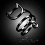 Flzaitian Fashion Open Cat Ring Women Men Gold Silver Black Adjustable Ring Jewelry for Women Wire Wrap Thumb Open Rings