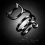 Flzaitian Fashion Open Cat Ring Women Men Gold Silver Black Adjustable Ring Jewelry for Women Wire Wrap Thumb Open Rings