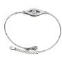 TONGZHE Blue Evil Eye Link Bracelet in Sterling Silver 925 with Cubic Zirconia CZ and 6.5''+1'' Cable Chain