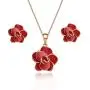 Rose Flower Necklace Earrings Set for Women 18K Gold Plated Hypoallergenic Jewelry Sets Rose Flower Necklace Earrings Set for Women 18K Gold Plated Hypoallergenic Jewelry Sets