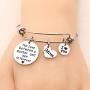Mother and Son Jewelry Gifts from Son Bangles Mom I Love You Silver Charm Bracelets for Mother - The Love Between a Mother and Son is Forever