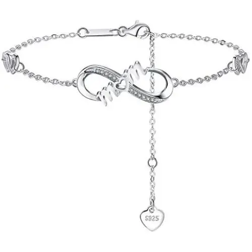 DESIMTION Infinity Bracelets for Women 925 Sterling Silver Adjustable Bracelets for Women Mothers Day Jewelry Birthday Gifts for Mom Wife Girlfriend Girls DESIMTION Infinity Bracelets for Women 925 Sterling Silver Adjustable Bracelets for Women Mothers Day Jewelry Birthday Gifts for Mom Wife Girlfriend Girls