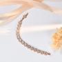 SWEETV Round Cubic Zirconia Wedding Bracelets for Brides, Crystal Elegant Tennis Bracelet for Women Bridal Jewelry