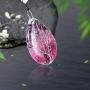 JK&EROSSTARS Wire Wrapped Tree of Life Natural Gemstone Teardrop Pendant Necklace Healing agate Chakra Jewelry for Women