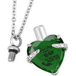 PREKIAR Heart Cremation Urn Necklace for Ashes Urn Jewelry Memorial Pendant with Fill Kit and Gift Box - Always on My Mind Forever in My Heart