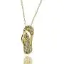 Sterling Silver Simulated Tanzanite Flip-Flop Beach Sandal Necklace