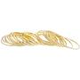 Lux Accessories Gold Tone Multi Textured and Smooth Aztec Bangle Set
