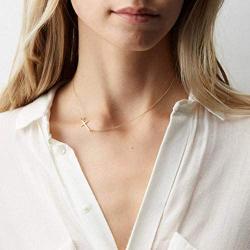 Yalice Minimalist Cross Choker Necklace Sideway Horizontal Necklace for Women and Girls