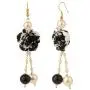 Efulgenz Jewelry Set Black Floral Faux Pearl Beads Strand Necklace Earrings Fashion Costume Jewelry Women Girls