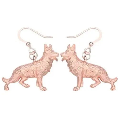DUOWEI German Shepherd Dog Earrings Vintage Dangle Jewelry Charms Gifts | Silver Rose-gold And Gold Plated DUOWEI German Shepherd Dog Earrings Vintage Dangle Jewelry Charms Gifts | Silver Rose-gold And Gold Plated