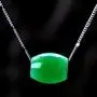 Malay Jade Necklace Pendant Emerald Green Passepartout Transfer Beads Send 925 Silver Plated Necklace Pendant Chain Necklace Pendant Jewelry Women Girls Models