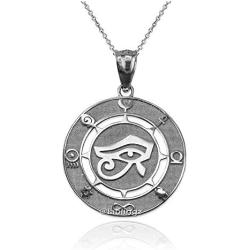LA BLINGZ Sterling Silver Eye of Horus Good Luck Amulet Necklace