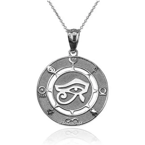 LA BLINGZ Sterling Silver Eye of Horus Good Luck Amulet Necklace