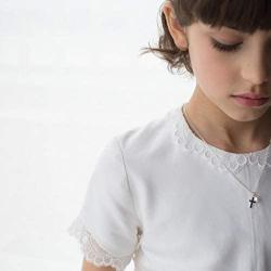 Molly B London First Communion Cross Necklace for Girls - Sterling Silver & Freshwater Pearl Pendant Ideal for Confirmation Gift