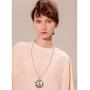QTMY Fashion Antiwar Peace Sign Long Statement Choker Necklace Jewelry Collar with Pendant Chain for Women
