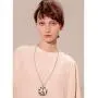 QTMY Fashion Antiwar Peace Sign Long Statement Choker Necklace Jewelry Collar with Pendant Chain for Women
