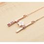 GEMMANCE Flower Initial Necklace Amethyst Pink Ruby Red Opal Blue Simulated Pearl Pendant Name Jewelry Made with Swarovski Crystals Rose Gold Plated Anniversary Birthday Gifts for Women Girl,18''+2''