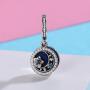 Vintage Night Sky Charm Blue Enamel Dangle Charms for Charms Bracelet Necklaces Christmas Gifts