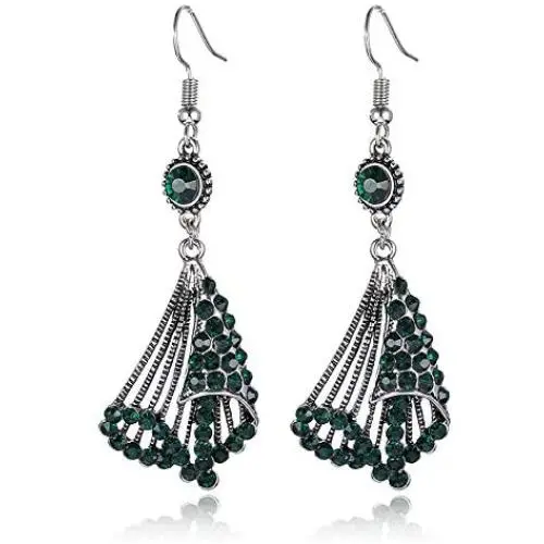 ZRosse Charm Chic Bohemian Vintage Sparkly Rhinestone Earrings Dangle Earrings Antique Silver Ethnic Tribal Retro Crystal Drop Earrings Jewelry for Women Girls ZRosse Charm Chic Bohemian Vintage Sparkly Rhinestone Earrings Dangle Earrings Antique Silver Ethnic Tribal Retro Crystal Drop Earrings Jewelry for Women Girls