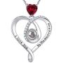 I Love You Necklace 100 Languages April Birthstone Jewelry Simulataed Diamond Mothers Day Gifts for Mom Amethyst Aquamarine Emerald Pink Tourmaline Garnet Birthday Pendant