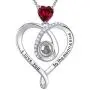 I Love You Necklace 100 Languages April Birthstone Jewelry Simulataed Diamond Mothers Day Gifts for Mom Amethyst Aquamarine Emerald Pink Tourmaline Garnet Birthday Pendant