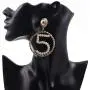 Women Jewelry Lucky Number Five Big Waves Circle Earrings with Pearl