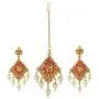 Efulgenz Indian Bollywood Gold Plated Kundan Maang Tikka Head Chain Dangle Earrings Bridal Wedding Jewelry Set