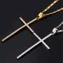 U7 Women Simple Classic 18K Gold Plated CZ Cross Pendant Necklace