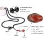 Long Agate Pendant Necklace Handmade Gemstone Beaded Necklace Fashion Y-shaped Jewelry for Women Girls
