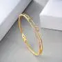 E 18K Gold Plated Bangles Bracelets for Women, Cubic Zirconia, Jewelry Gifts
