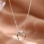 N/W Sterling Silver Coin Necklace for Women Girls Minimalist Full Karma Moon Circle Ring Bar Ball Pendant Choker Adjustable Chain Simple Personalized Promise Jewelry Birthday Valentine