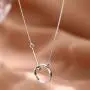 N/W Sterling Silver Coin Necklace for Women Girls Minimalist Full Karma Moon Circle Ring Bar Ball Pendant Choker Adjustable Chain Simple Personalized Promise Jewelry Birthday Valentine