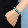 KELITCH Created Turquoise Crystal Mix Beaded Single Wrap Bracelet on Brown Leather Handwoven New Jewelry