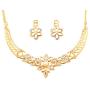 Touchstone Hollywood Glamour White Crystals Bridal Jewelry Necklace in Gold Tone for Women