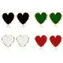Punk Gold Edge Vintage Bohemia Big Red Heart Earrings For Women Fashion Girl Large Sweet Heart Statement Earrings Party Jewelry 4 pcs