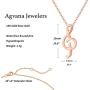 Agvana 14K Solid Real Rose Gold Musical Note Dainty Pendant Necklace Fine Jewelry Anniversary Birthday Gifts for Women Girls Mom Grandma Wife Daughter Her Yourself with Jewelry Box, 16+2 Inches