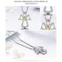 VOROCO 925 Sterling Silver Simple Cute Style Pendant Necklace Birthday Gift Jewelry for Women Girls